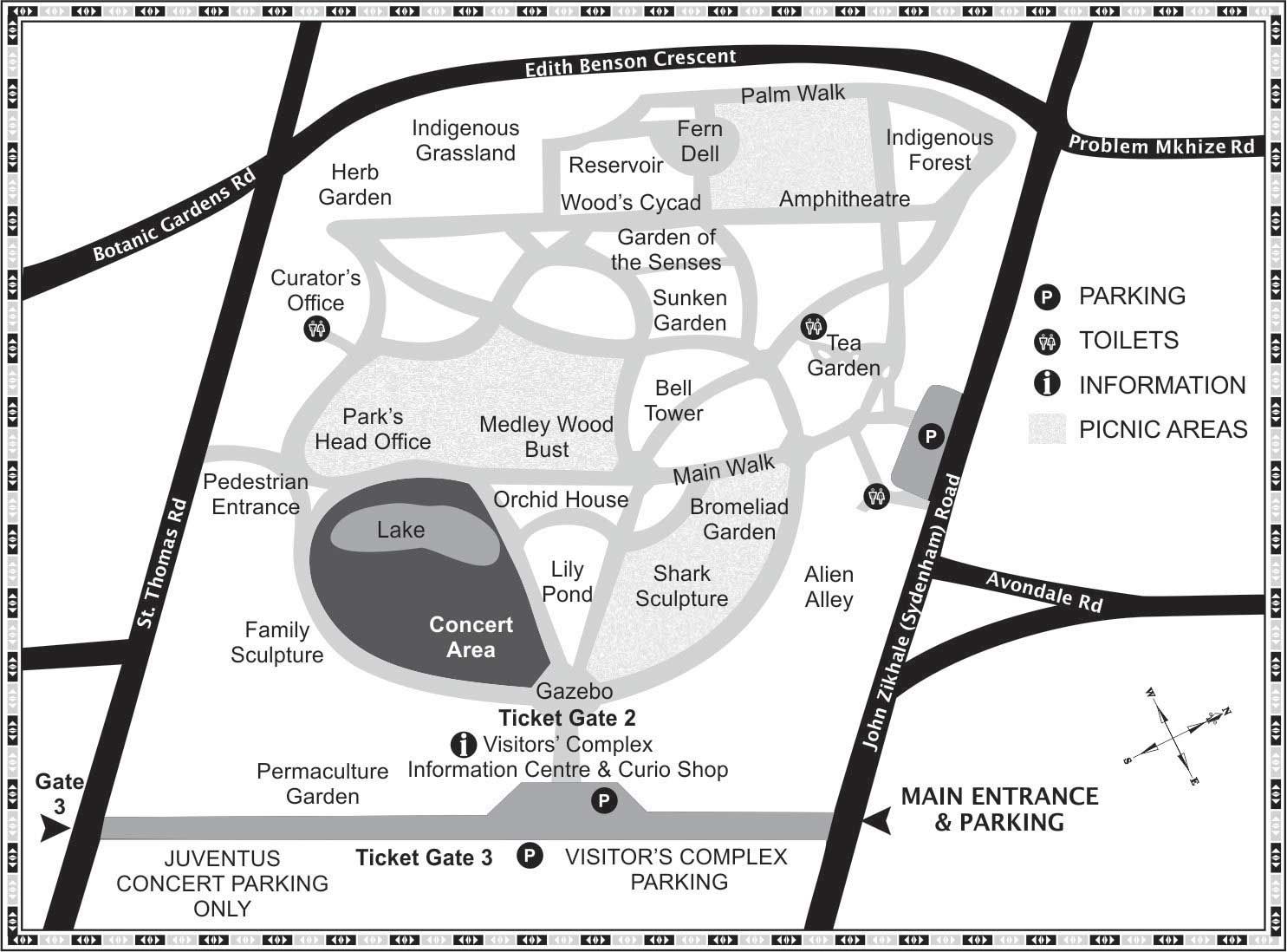 Map of Durban Botanic Gardens Map of Durban Botanic Gardens